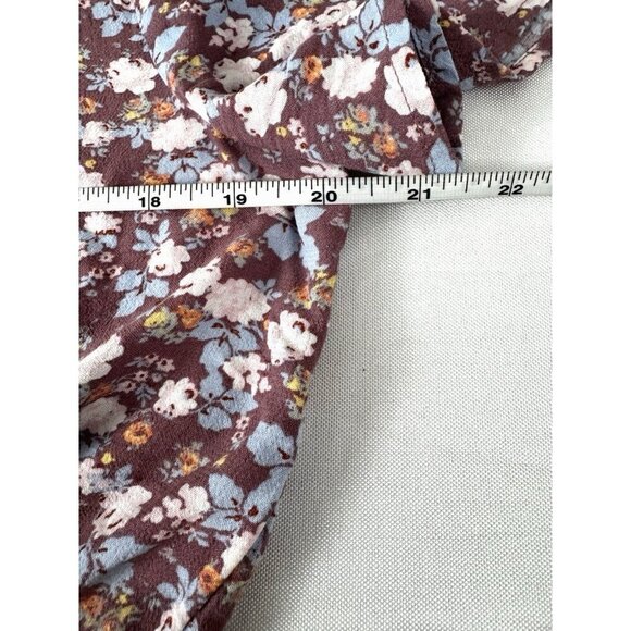 Y2K Floral L Crop Top Cottagecore Coquette Adjustable Ruched Hem Soft Girl Dream - Picture 4 of 8